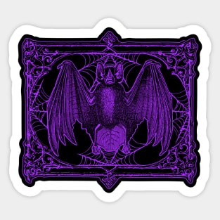 Vintage Vampire Bat illustration in Purple Sticker